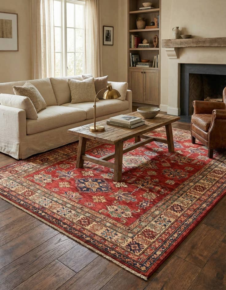 Detail image of 5' 1 x 6' 9  Hand Knotted Kazak Oriental Rug