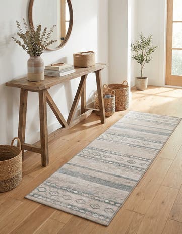Gray Washable Timeless Runner Rug