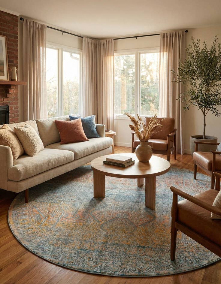 Detail image of 10' 2 x 10' 2 Newport Round Rug