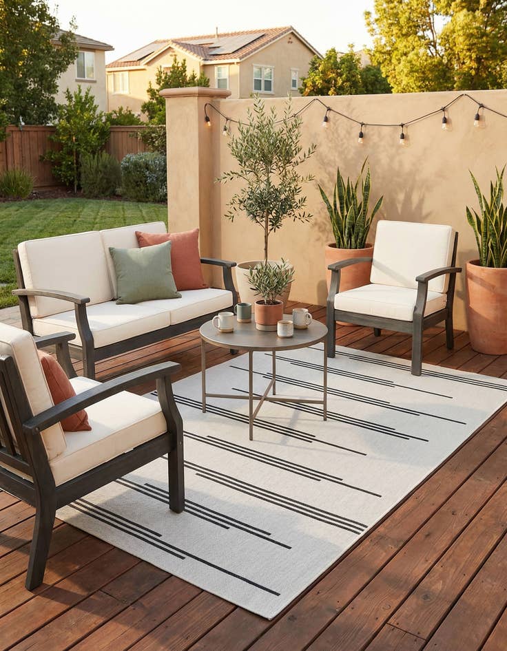 Detail image of 6' x 9'  Washable Modern Indoor / Outdoor Rug