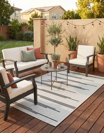 6' x 9' Easy-Clean Modern Indoor / Outdoor Rug