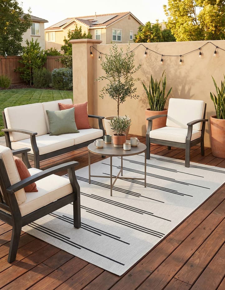 6' x 9' Easy-Clean Modern Indoor / Outdoor...