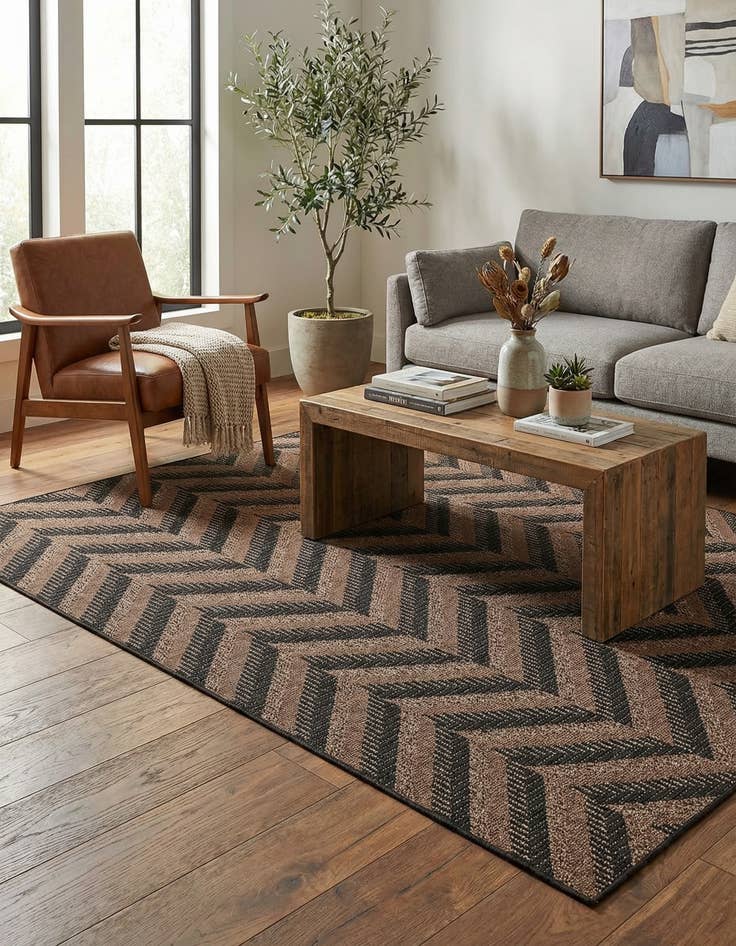 Detail image of  6' x 9'  Washable Modern Indoor / Outdoor Rug