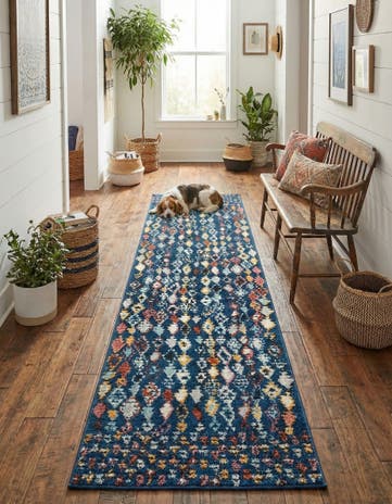 Navy Blue Morocco Runner Rug