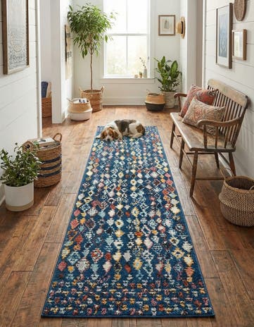 Navy Blue Morocco Runner Rug
