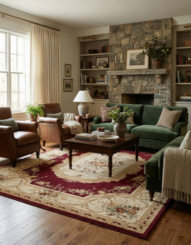 Detail image of 10' x 14' Classic Aubusson Rug