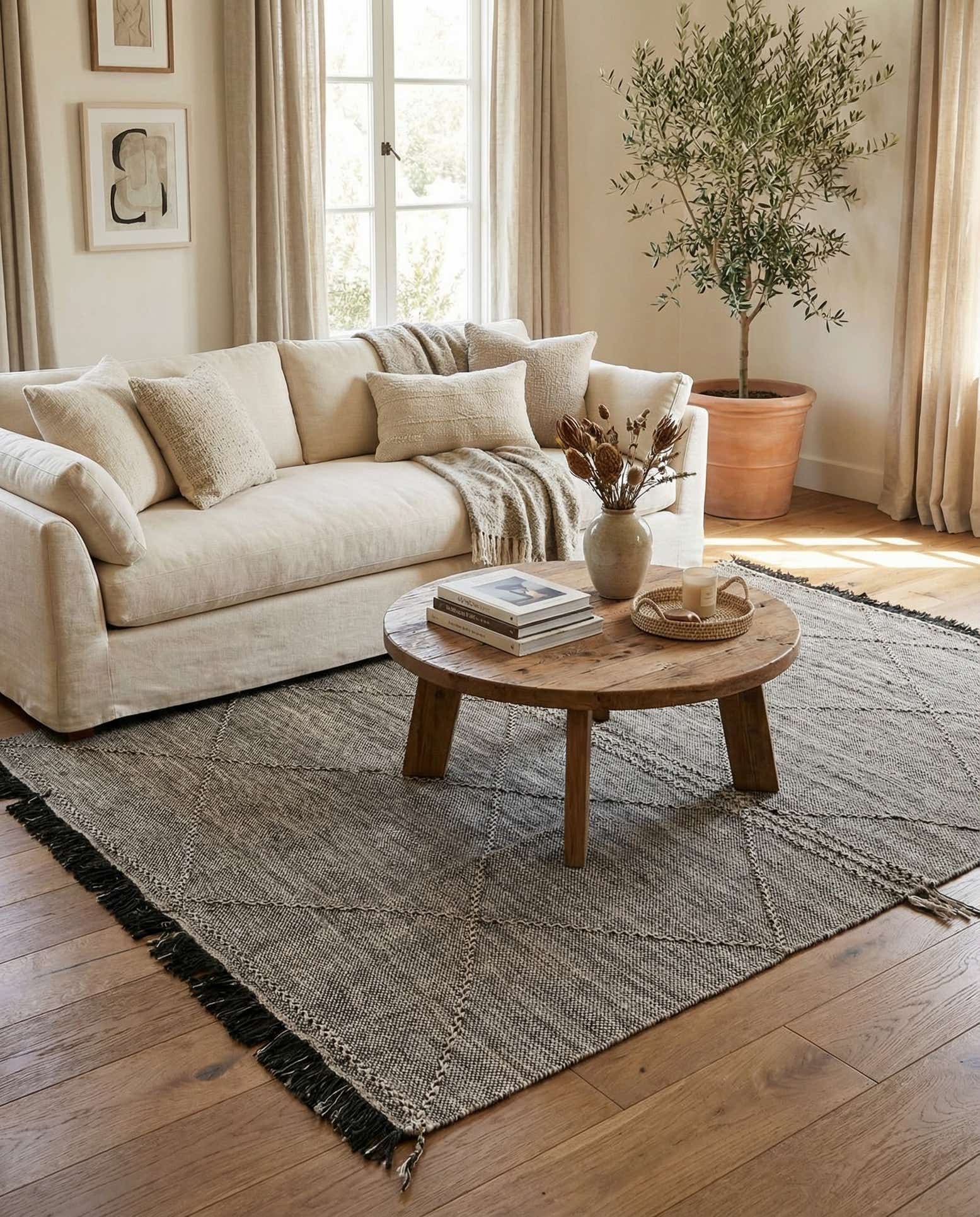 5' 9 x 7' 6 Hand Knotted Moroccan Wool Rug