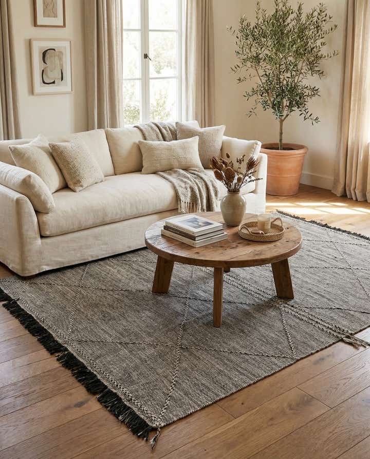 5' 9 x 7' 6 Hand Knotted Moroccan Wool Rug