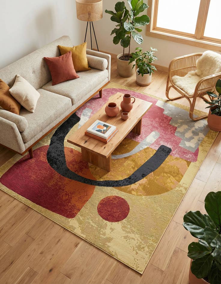 Detail image of 5' x 7'  Washable Modern Indoor / Outdoor Rug