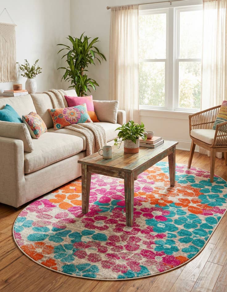 Detail image of  4' x 6' Azalea Oval Rug