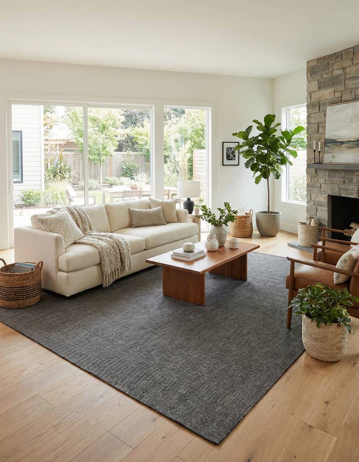 Detail image of 10' x 14' 1  Washable Solid Indoor / Outdoor Rug