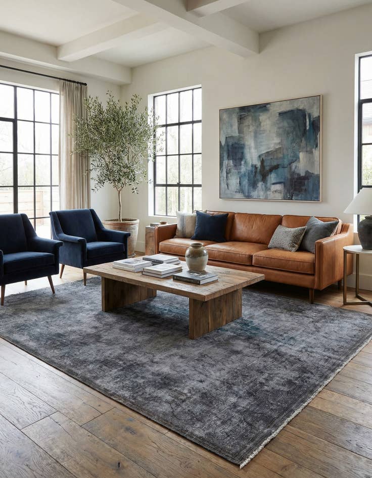 Detail image of 6' 6 x 9' 6  Hand Knotted Ultra Vintage Persian Wool Rug