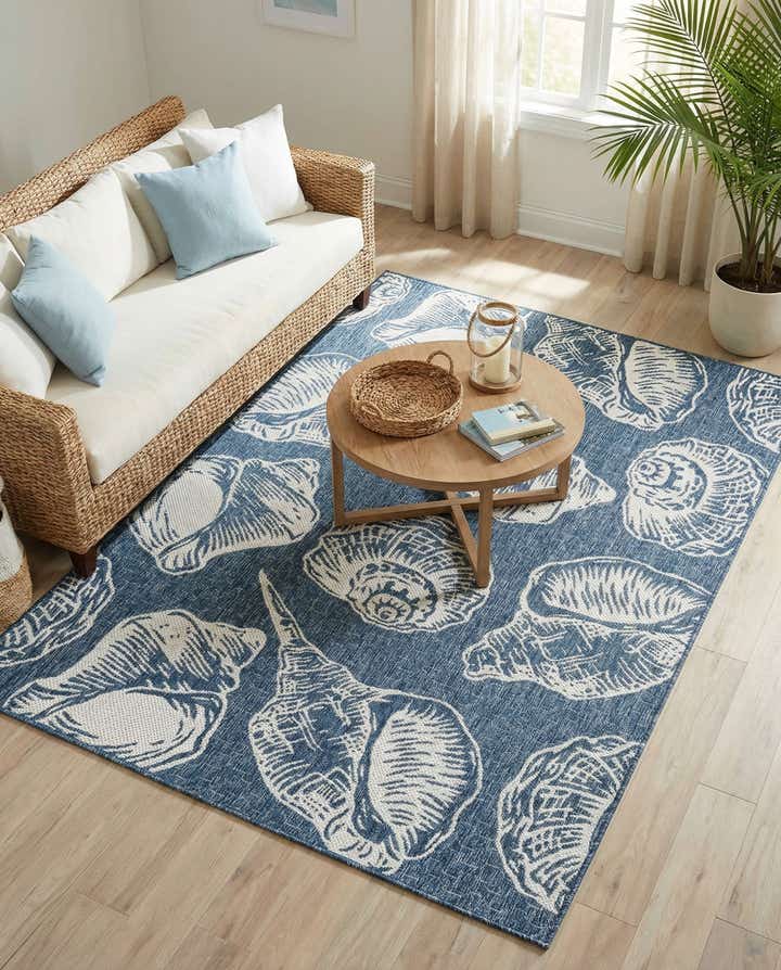 5' 3 x 8' Easy-Clean Coastal Indoor / Outdoor Rug