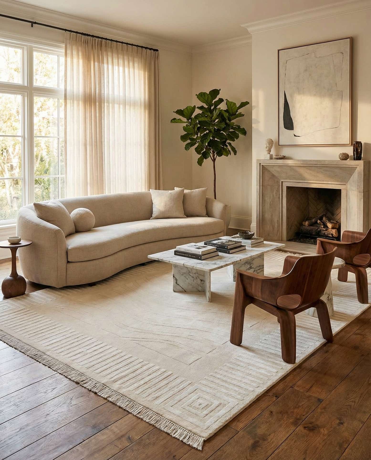 6' 7 x 9' 11 Hand Knotted Darya Wool Rug