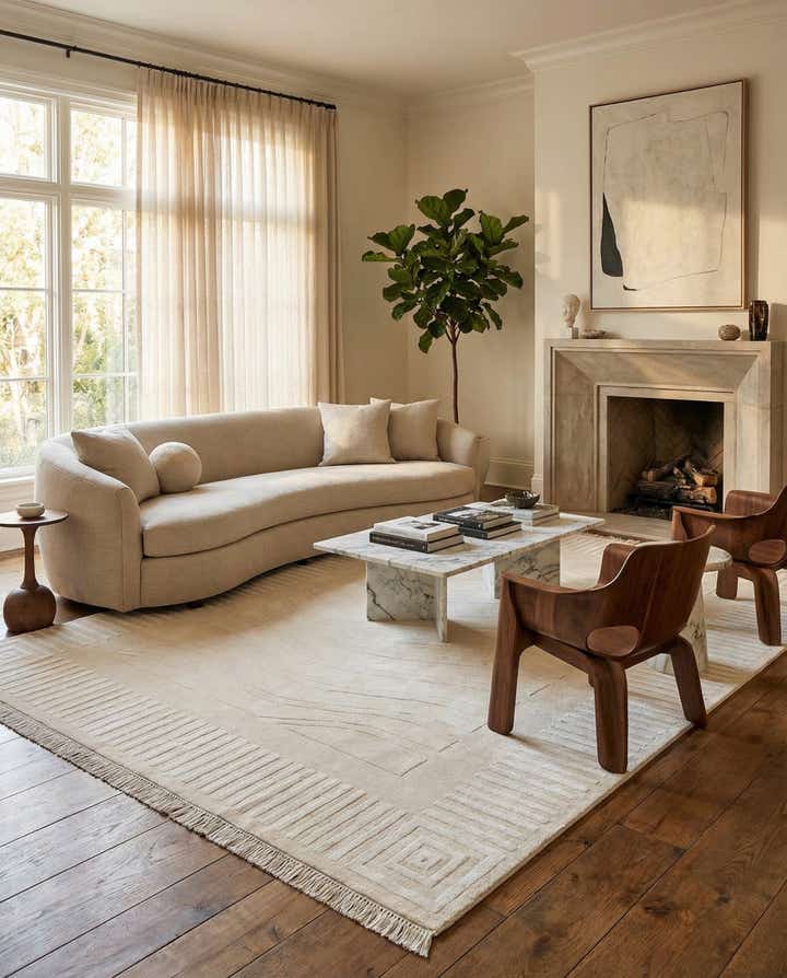 6' 7 x 9' 11 Hand Knotted Darya Wool Rug