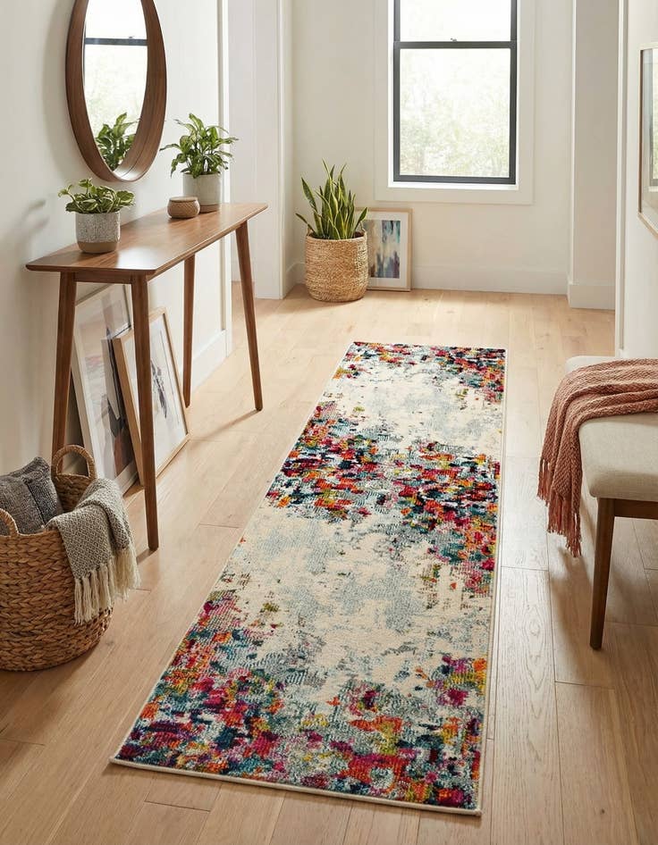 Detail image of 2' x 8'  Washable Spectrum Runner Rug