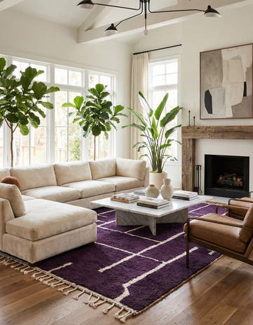 6' 8 x 10' Hand Knotted Moroccan Wool Rug