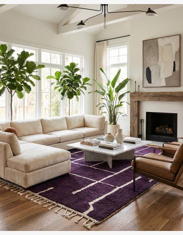 6' 8 x 10' Hand Knotted Moroccan Wool Rug