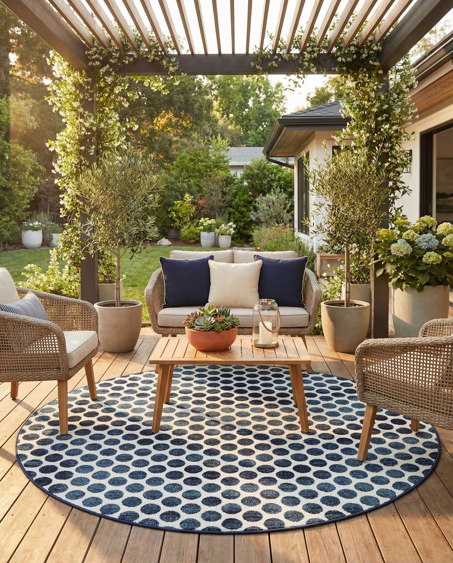 10' x 10' Easy-Clean Sabrina Soto Indoor / Outdoor Round Rug