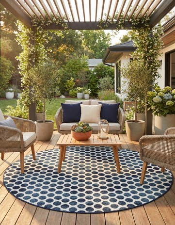 10' x 10' Easy-Clean Sabrina Soto Indoor / Outdoor Round Rug