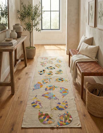2' 3 x 7' 6 Hand Woven Kilim Suzani Wool Runner Rug