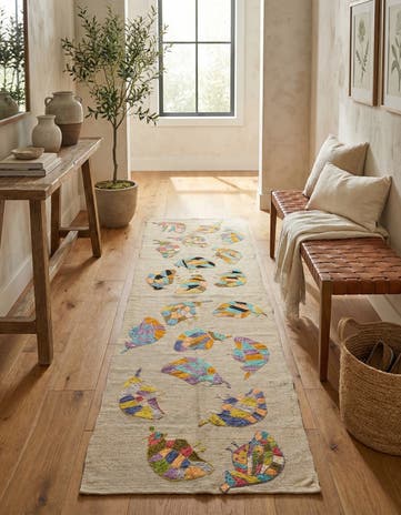 2' 3 x 7' 6 Hand Woven Kilim Suzani Wool Runner Rug