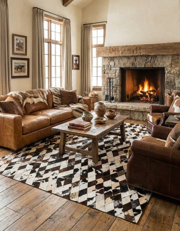 6' 8 x 9' 9 Cowhide Stocks Rug