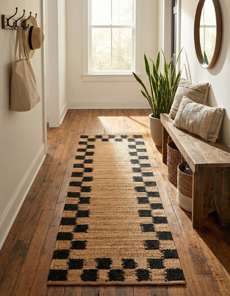 Detail image of 2' x 6' 1 Hand Woven Laurel Handwoven Jute Runner Rug
