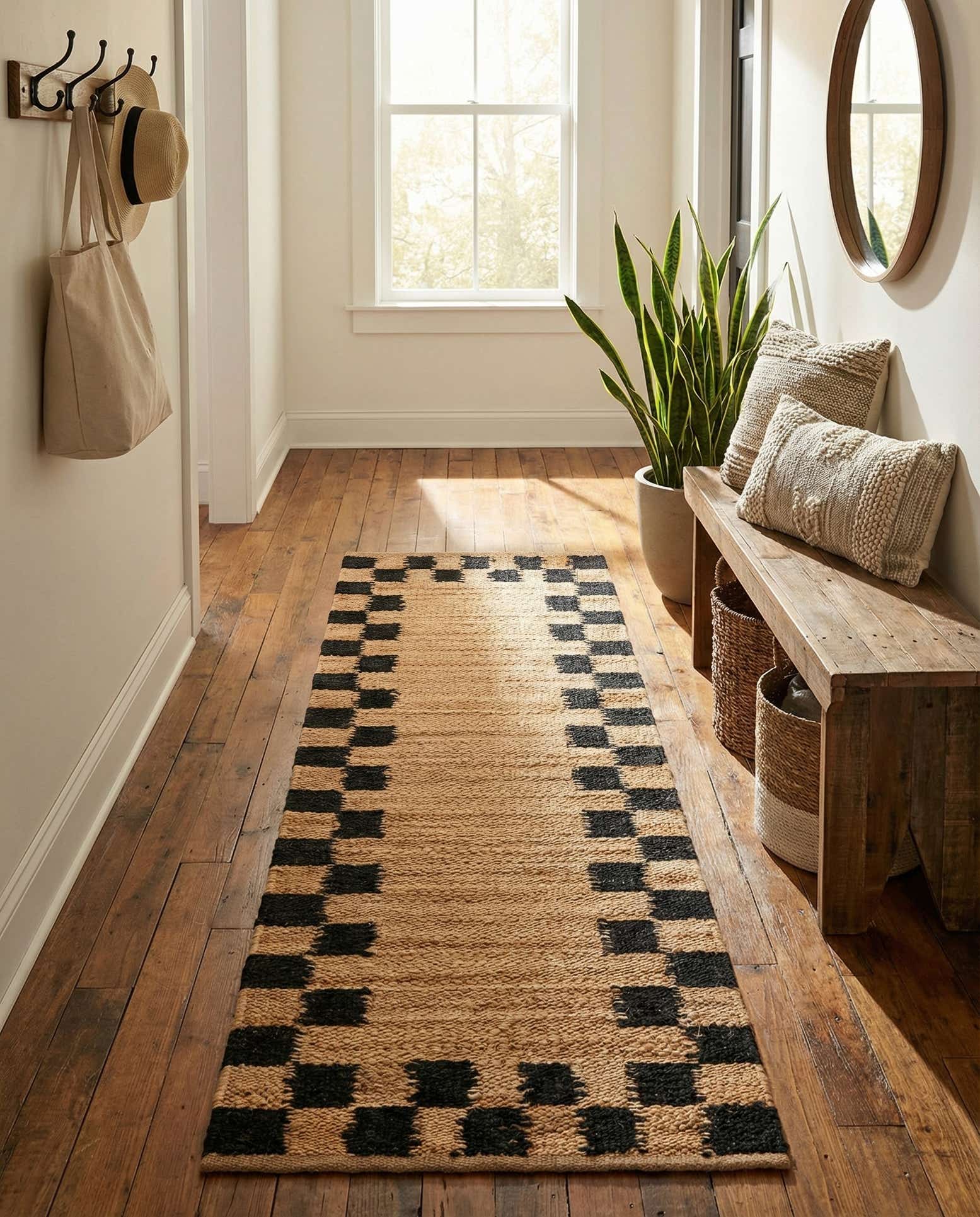 2' x 6' 1 Hand Woven Laurel Handwoven Jute Runner Rug