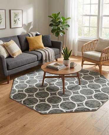 5' 3 x 5' 3 Lattice Trellis Octagon Rug