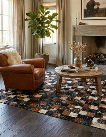 4' 11 x 7' 10 Cowhide - Patchwork Rug