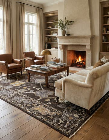 8' 10 x 12' 2 Hand Knotted Oushak Wool Rug
