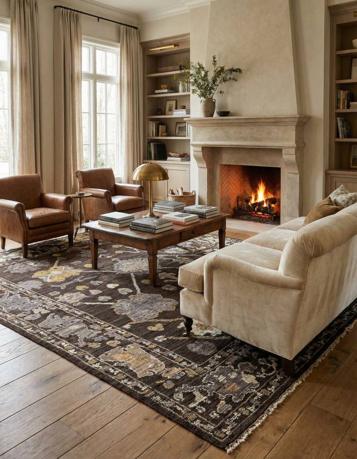 Detail image of 8' 10 x 12' 2  Hand Knotted Oushak Wool Rug