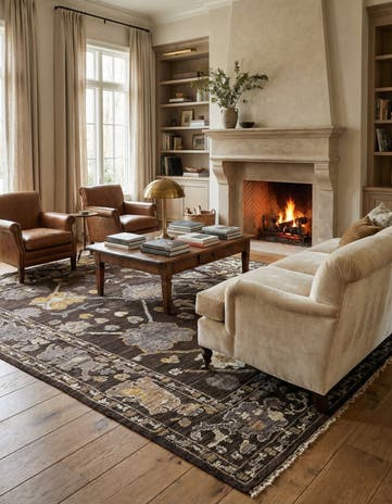 8' 10 x 12' 2 Hand Knotted Oushak Wool Rug