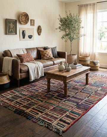 5' 4 x 8' 6 Hand Knotted Moroccan Wool Rug