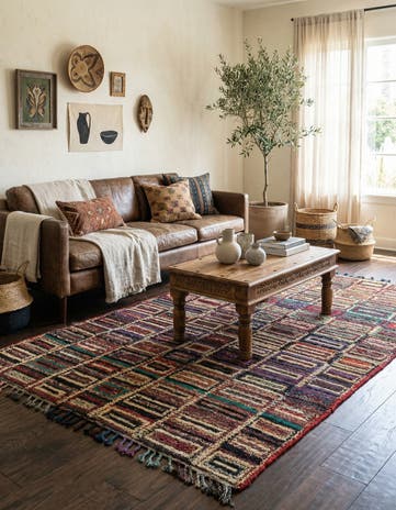 5' 4 x 8' 6 Hand Knotted Moroccan Wool Rug