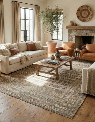 8' 3 x 11' 8 Hand Woven Kilim Maymana Wool Rug