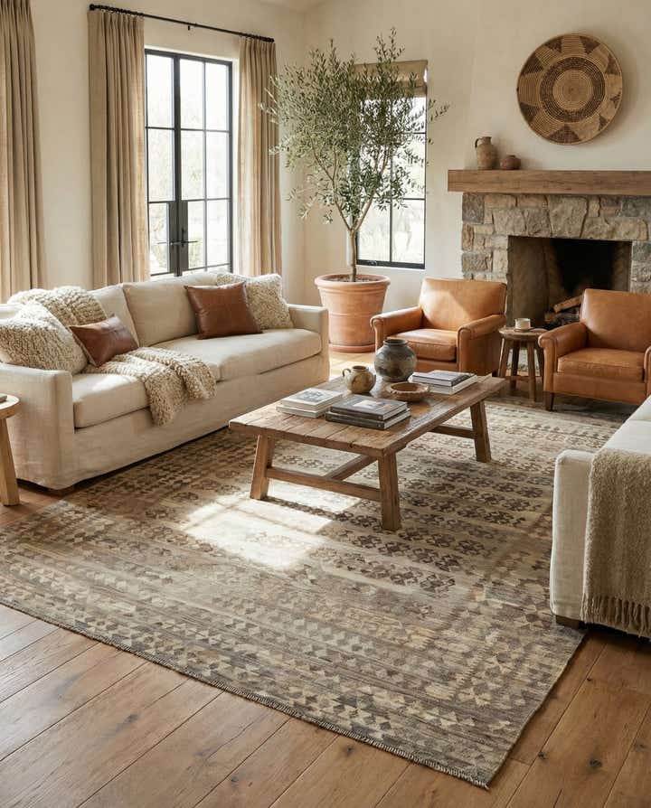 8' 3 x 11' 8 Hand Woven Kilim Maymana Wool Rug