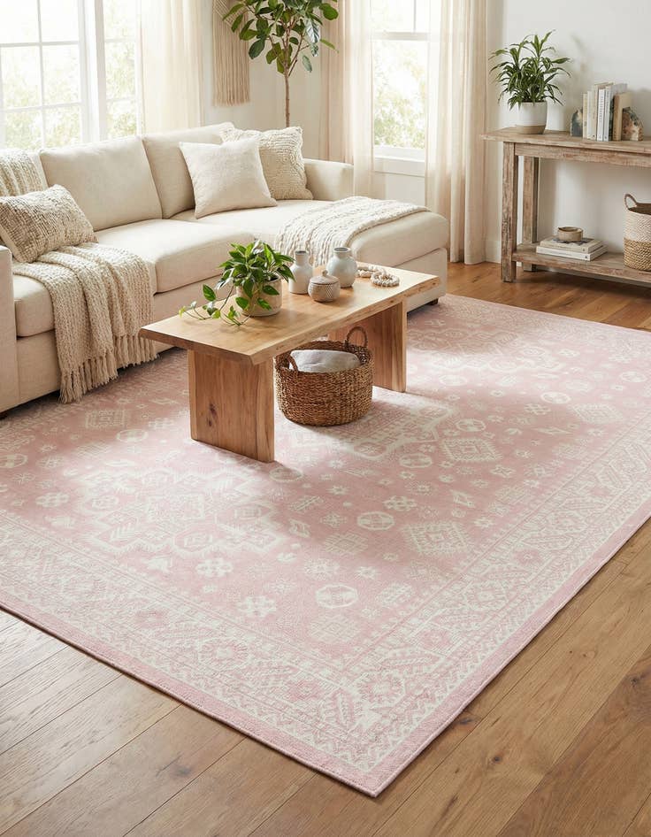 Detail image of 9' x 12'  Washable Aztec Indoor / Outdoor Rug