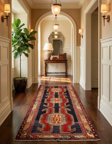 4' 1 x 10' 8 Sirjan Wool Runner Rug