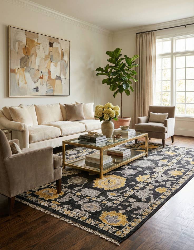 Detail image of 9' x 11' 9  Hand Knotted Oushak Wool Rug