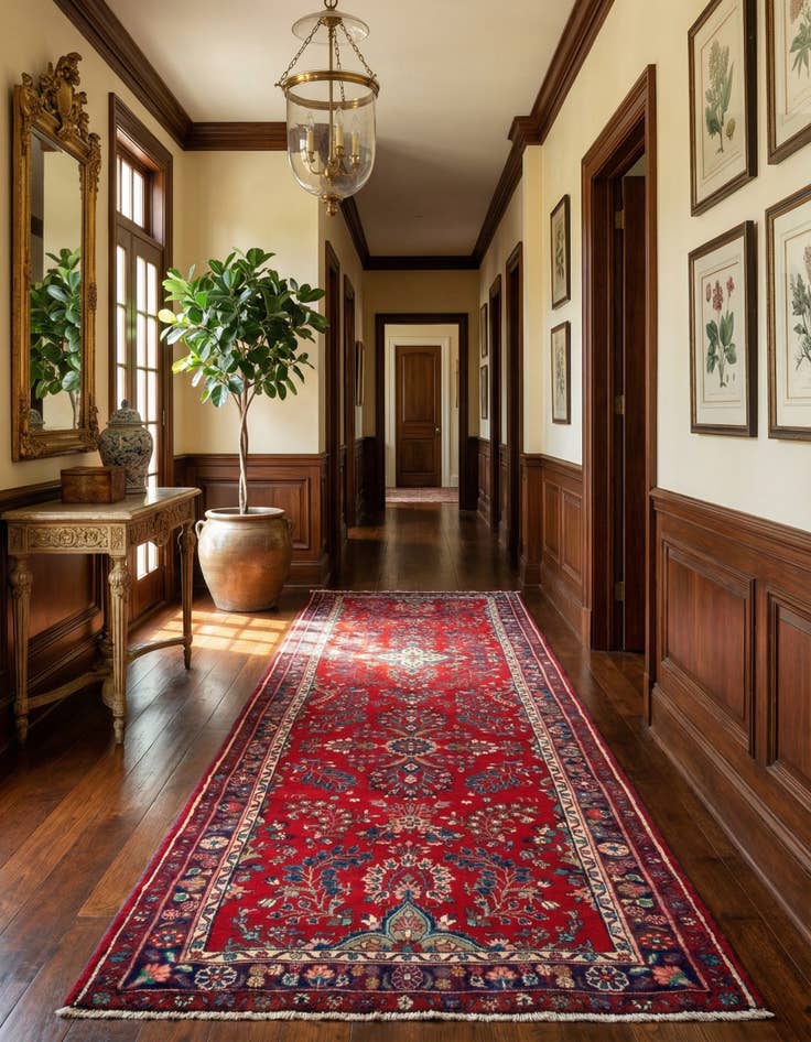 Detail image of 3' 10 x 13' 8  Hand Knotted Darjazin Persian Wool Runner Rug