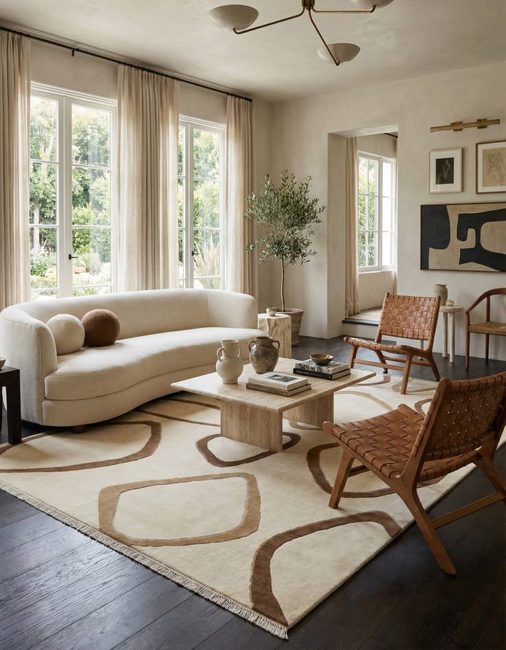 Detail image of  6' 4 x 9' 3  Hand Knotted Darya Wool Rug