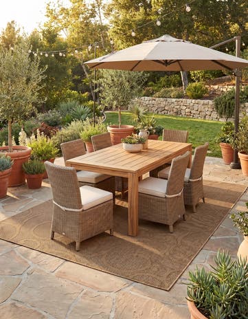 8' x 11' 4 Easy-Clean Botanical Indoor / Outdoor Rug