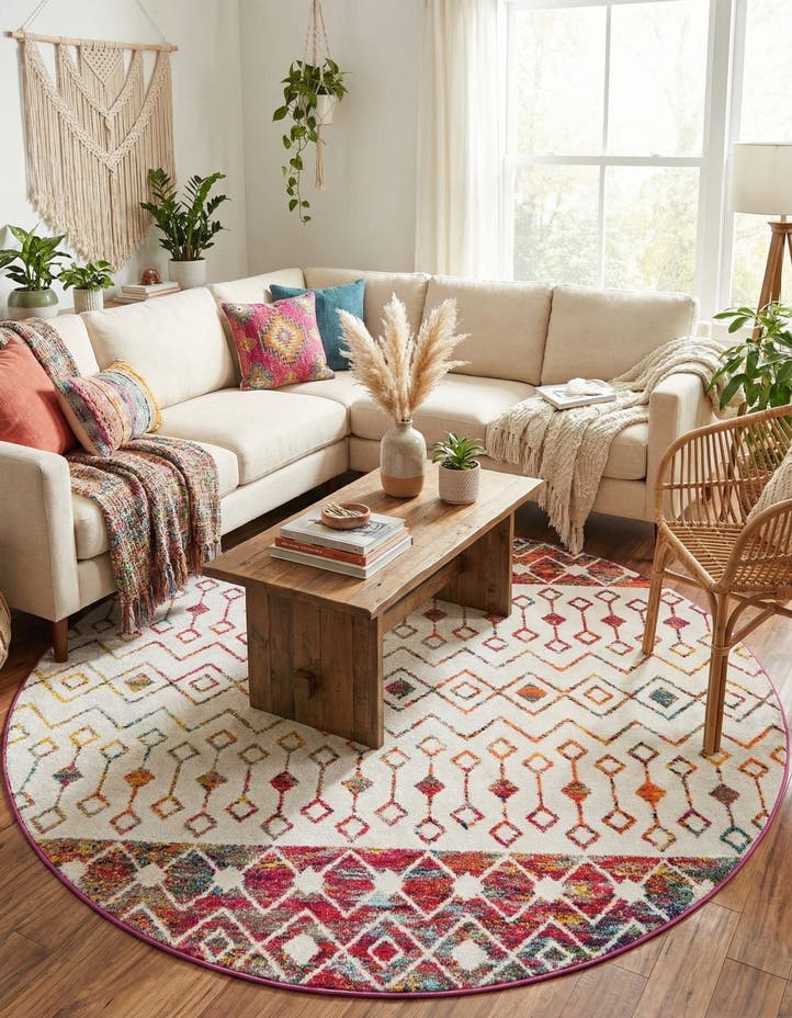 7' 10 x 7' 10 Moroccan Trellis Round ...