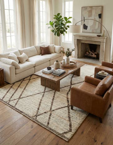 6' 9 x 9' 9 Hand Knotted Moroccan Wool Rug