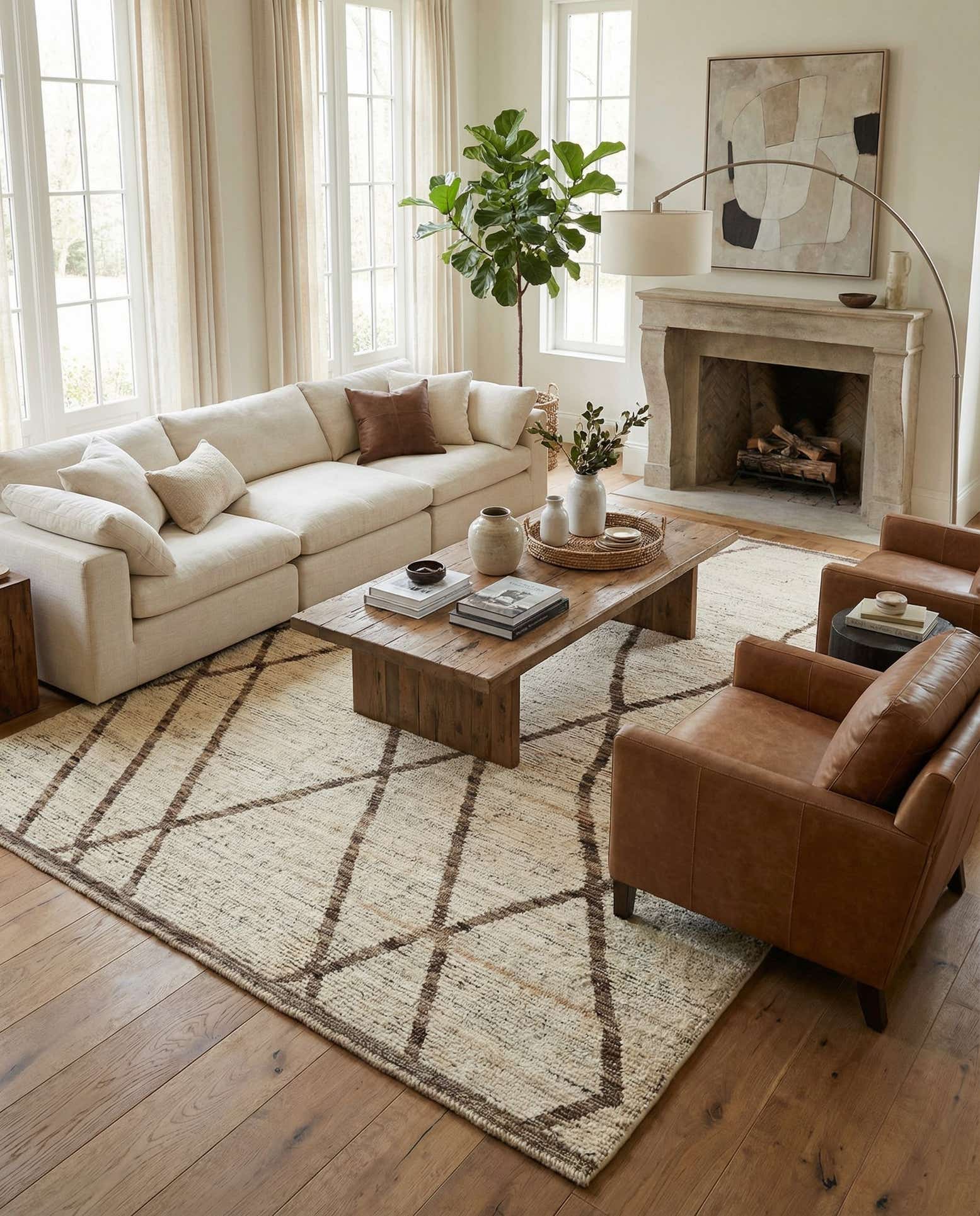 6' 9 x 9' 9 Hand Knotted Moroccan Wool Rug
