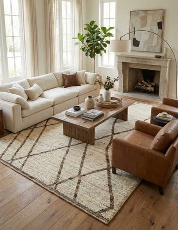 6' 9 x 9' 9 Hand Knotted Moroccan Wool Rug