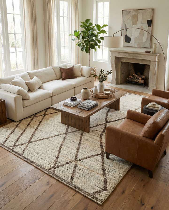 6' 9 x 9' 9 Hand Knotted Moroccan Wool Rug