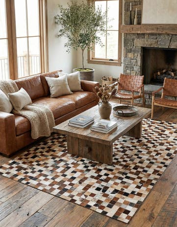 5' 1 x 7' 9 Cowhide Stocks Rug